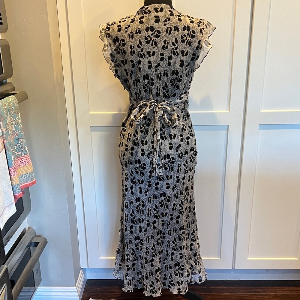 Sunny Leigh 100% SILK Black Midi Size 8 - Picture 5 of 9